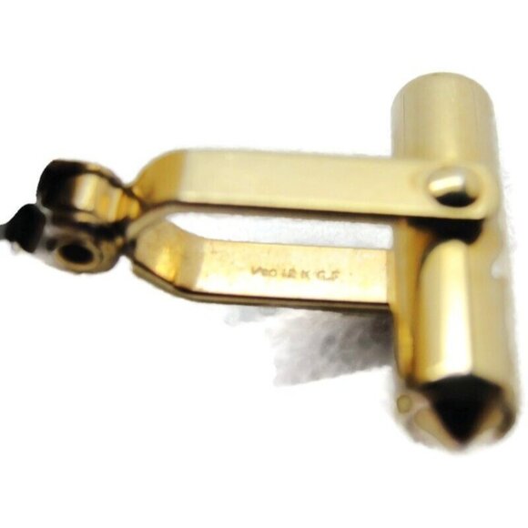 Red White Enamel Checkered Crest 1/20 12Kt Yellow Gold Filled Cufflinks Round - Picture 7 of 10